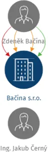 Bačina s.r.o., IČO: 03516512: vizualizace vztahů osob a společností