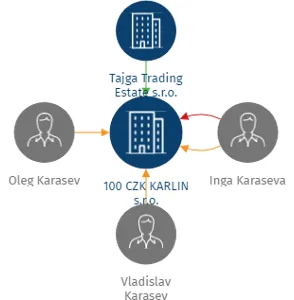 100 CZK KARLIN s.r.o., IČO: 03650294: vizualizace vztahů osob a společností