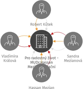 Pro radostný život - MUDr.Hassan Mezian, nadační fond, IČO: 03911004: vizualizace vztahů osob a společností