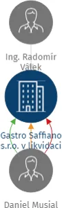 Gastro Saffiano s.r.o. v likvidaci, IČO: 04115546: vizualizace vztahů osob a společností