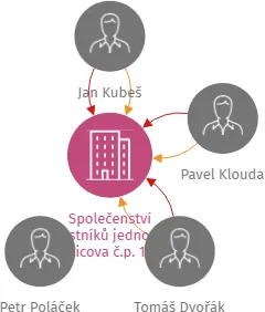 Společenství vlastníků jednotek Puklicova č.p. 1006, 1007, 1008, České Budějovice 3, IČO: 04389972: vizualizace vztahů osob a společností