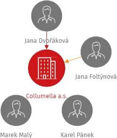 Collumella a.s., IČO: 04306775: vizualizace vztahů osob a společností
