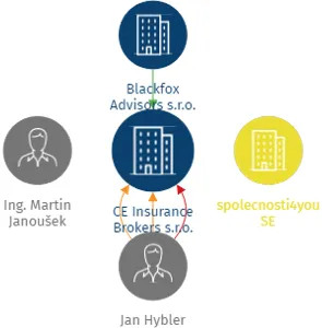 CE Insurance Brokers s.r.o., IČO: 04917359: vizualizace vztahů osob a společností