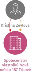 Společenství vlastníků Nové město 187 Trhové Sviny, IČO: 05600928: vizualizace vztahů osob a společností