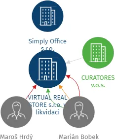 VIRTUAL REAL STORE s.r.o. v likvidaci, IČO: 06062661: vizualizace vztahů osob a společností