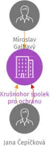 Krušnohor spolek pro ochranu přírody, IČO: 06099408: vizualizace vztahů osob a společností