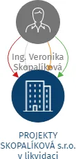 PROJEKTY SKOPALÍKOVÁ s.r.o. v likvidaci, IČO: 06228658: vizualizace vztahů osob a společností