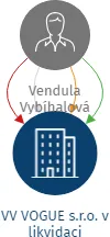 VV VOGUE s.r.o. v likvidaci, IČO: 06304460: vizualizace vztahů osob a společností