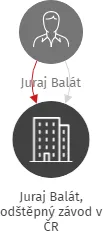 Juraj Balát, odštěpný závod v ČR, IČO: 06308741: vizualizace vztahů osob a společností