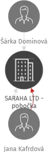 SARAHA LTD - pobočka, IČO: 06460071: vizualizace vztahů osob a společností