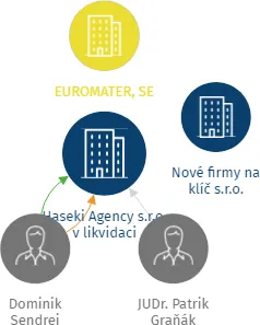Haseki Agency s.r.o. v likvidaci, IČO: 06656749: vizualizace vztahů osob a společností