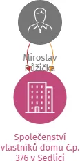 Společenství vlastníků domu č.p. 376 v Sedlici, IČO: 06836216: vizualizace vztahů osob a společností