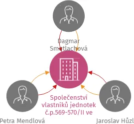 Společenství vlastníků jednotek č.p.569-570/II ve Veselí nad Lužnicí, IČO: 07068514: vizualizace vztahů osob a společností