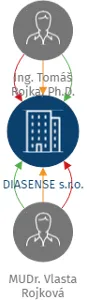 DIASENSE s.r.o., IČO: 07176180: vizualizace vztahů osob a společností