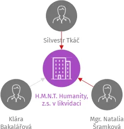 H.M.N.T. Humanity, z.s. v likvidaci, IČO: 07359683: vizualizace vztahů osob a společností