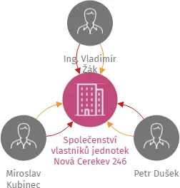 Společenství vlastníků jednotek Nová Cerekev 246, IČO: 07488939: vizualizace vztahů osob a společností