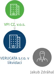 VERUCATA s.r.o. v likvidaci, IČO: 07615914: vizualizace vztahů osob a společností