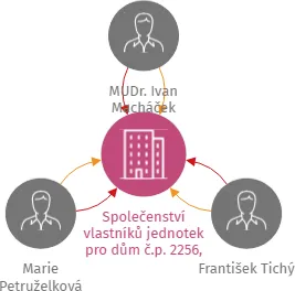 Společenství vlastníků jednotek pro dům č.p. 2256, Písek, IČO: 07688563: vizualizace vztahů osob a společností