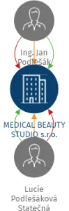 MEDICAL BEAUTY STUDIO s.r.o., IČO: 07734395: vizualizace vztahů osob a společností