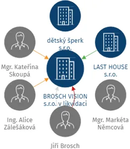 Vizualizace vztahů osob a společností - BROSCH VISION s.r.o. v likvidaci