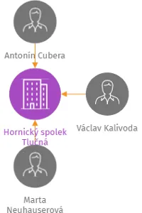 Hornický spolek Tlučná, IČO: 07861079: vizualizace vztahů osob a společností