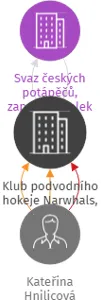 Klub podvodního hokeje Narwhals, p.s., IČO: 07960018: vizualizace vztahů osob a společností