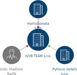KJVB TEAM s.r.o., IČO: 08336512: vizualizace vztahů osob a společností