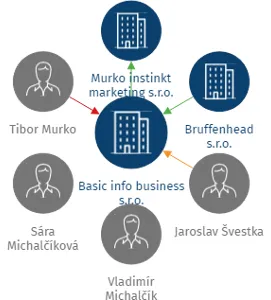 Basic info business s.r.o., IČO: 08350353: vizualizace vztahů osob a společností