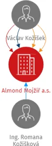 Almond Mojžíř a.s., IČO: 08639001: vizualizace vztahů osob a společností
