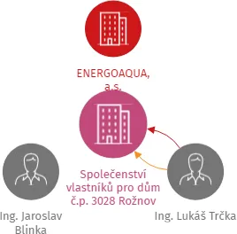 Společenství vlastníků pro dům č.p. 3028 Rožnov pod Radhoštěm, IČO: 09550763: vizualizace vztahů osob a společností