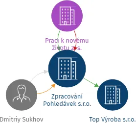 Zpracování Pohledávek s.r.o., IČO: 09535144: vizualizace vztahů osob a společností