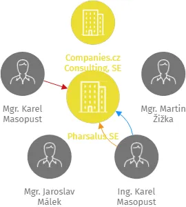 Pharsalus SE, IČO: 09565663: vizualizace vztahů osob a společností