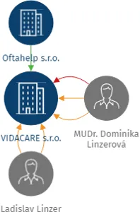 VIDACARE s.r.o., IČO: 09605509: vizualizace vztahů osob a společností