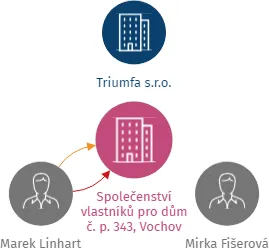 Společenství vlastníků pro dům č. p. 343, Vochov, IČO: 09753788: vizualizace vztahů osob a společností