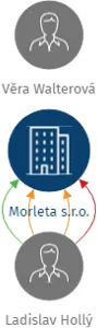 Morleta s.r.o., IČO: 09874054: vizualizace vztahů osob a společností
