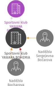 Sportovní klub YAWARA BOHEMIA p.s., IČO: 09996648: vizualizace vztahů osob a společností