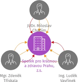 Spolek pro krásnou a zdravou Prahu, z.s., IČO: 10698540: vizualizace vztahů osob a společností