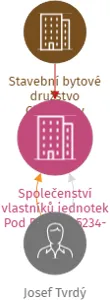 Vizualizace vztahů osob a společností - Společenství vlastníků jednotek Pod Břízami 5234-5236, Chomutov