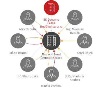 Nadační fond Černobílé srdce, IČO: 11634766: vizualizace vztahů osob a společností