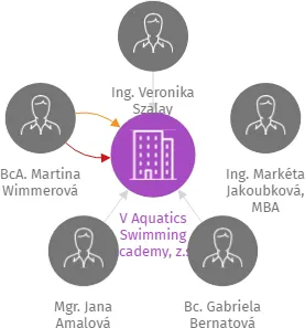V Aquatics Swimming Academy, z.s., IČO: 11718153: vizualizace vztahů osob a společností