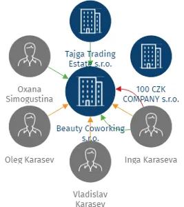 Beauty Coworking s.r.o., IČO: 11782307: vizualizace vztahů osob a společností