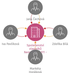 Společenství vlastníků Nemocniční 511 - 513, Prachatice, IČO: 11810726: vizualizace vztahů osob a společností