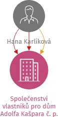 Společenství vlastníků pro dům Adolfa Kašpara č. p. 464 v Železné Rudě, IČO: 11918080: vizualizace vztahů osob a společností