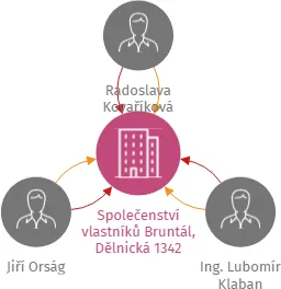 Vizualizace vztahů osob a společností - Společenství vlastníků Bruntál, Dělnická 1342