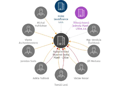 Nadační fond Pozemní hokej Plzeň - Litice, IČO: 14167484: vizualizace vztahů osob a společností