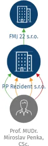 PP Rezident s.r.o., IČO: 14258366: vizualizace vztahů osob a společností