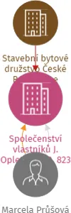Společenství vlastníků J. Opletala 822, 823 České Budějovice, IČO: 17082854: vizualizace vztahů osob a společností