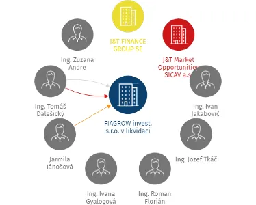 FIAGROW invest, s.r.o. v likvidaci, IČO: 17164044: vizualizace vztahů osob a společností