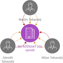 MS ŘEŠÍNSKÝ LES, spolek, IČO: 17250650: vizualizace vztahů osob a společností