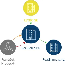 RealSeb s.r.o., IČO: 17299624: vizualizace vztahů osob a společností
